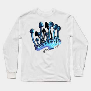 Blue Mushroom Long Sleeve T-Shirt